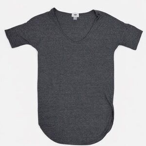 Old Navy Soft Heathered Gray Curved Hem Tee | Size Small | Casual Essential
